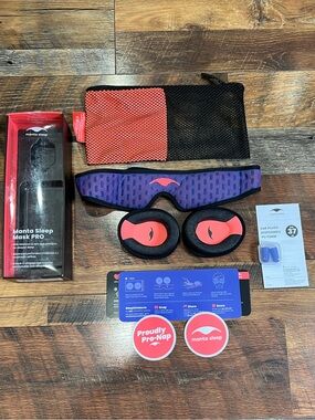 Manta Pro Sleep Mask 100% Light Blocking Sleep Mask + Earbuds Side Sleepers